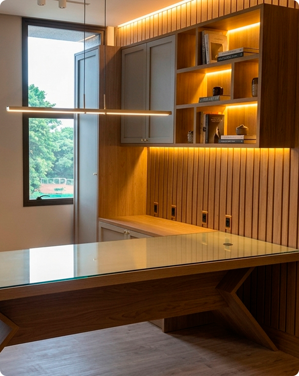 Home office com marcenaria planejada
